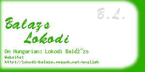 balazs lokodi business card